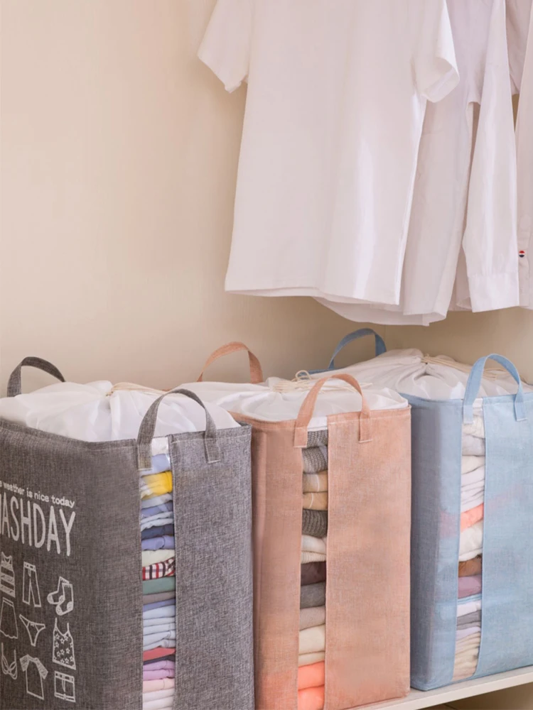 

Storage Bag Waterproof Household Convenient Durable Moistureproof Foldable Clothes Quilts Big Capacity Large Closet Organizer