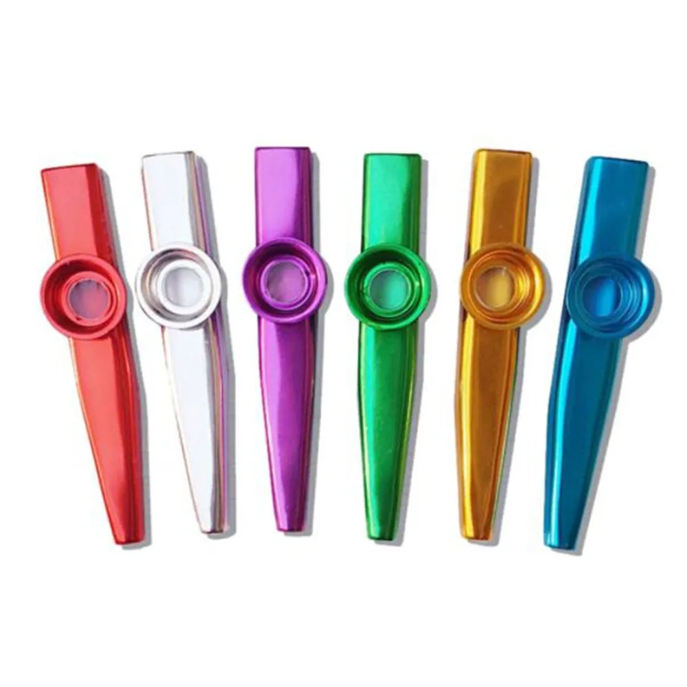

6 Pcs Metal Kazoos Musical Instruments Colcorful Flutes Diaphragm Mouth Kazoos For Children Music-lovers Kids Party Gift