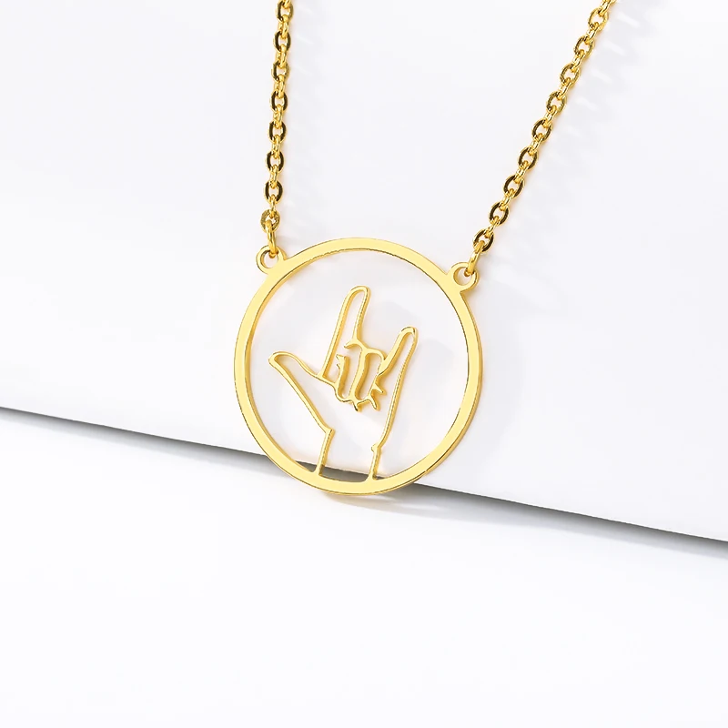 Ожерелье женское из нержавеющей стали с надписью I LOVE You | Украшения и аксессуары