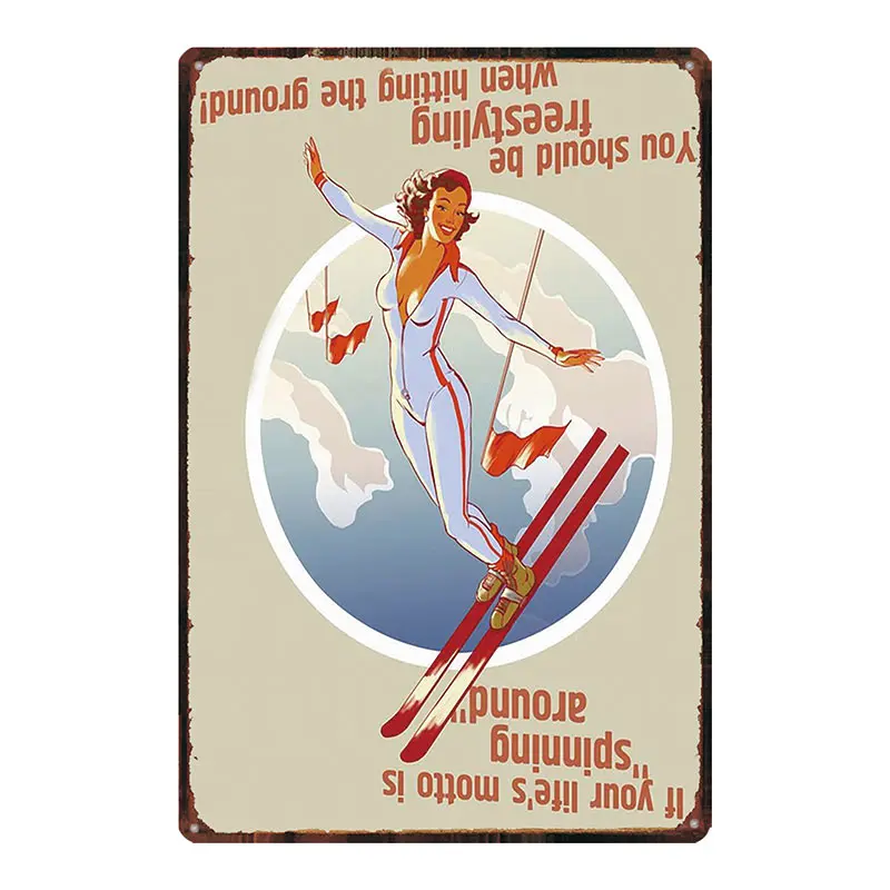 DU-3509 Спортивная Соблазнительная девушка металлическая ретро-картина знаки настенный бар магазин домашний отель искусство винтажный Декор Куадрос стикер на стену 30X20 см DU-3491B - Цвет: DU-3509