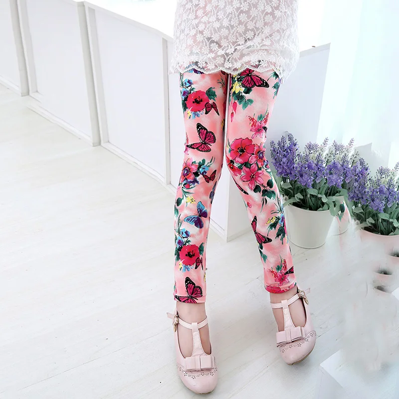 

Summer Autumn Baby Kids Girls Leggings children's leggings Pants Butterfly Printed Elastic Long Trousers 2-14Y Hot
