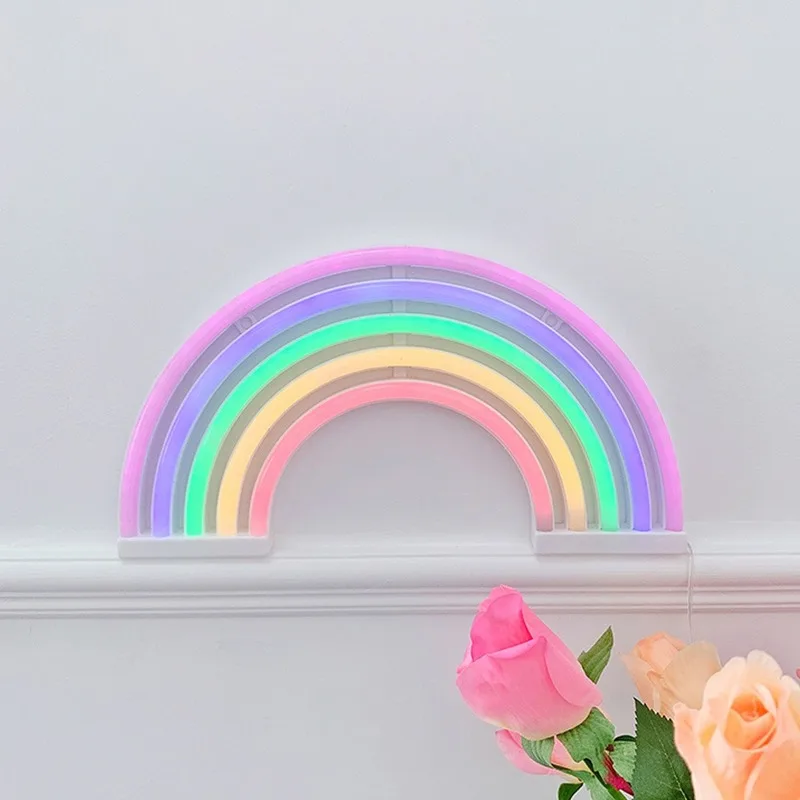 

LED Rainbow Light Neon Sign Night Light Wall Hanging Rainbow Neon Light For Home Decoration LED Rainbow Lamp Christmas Decor