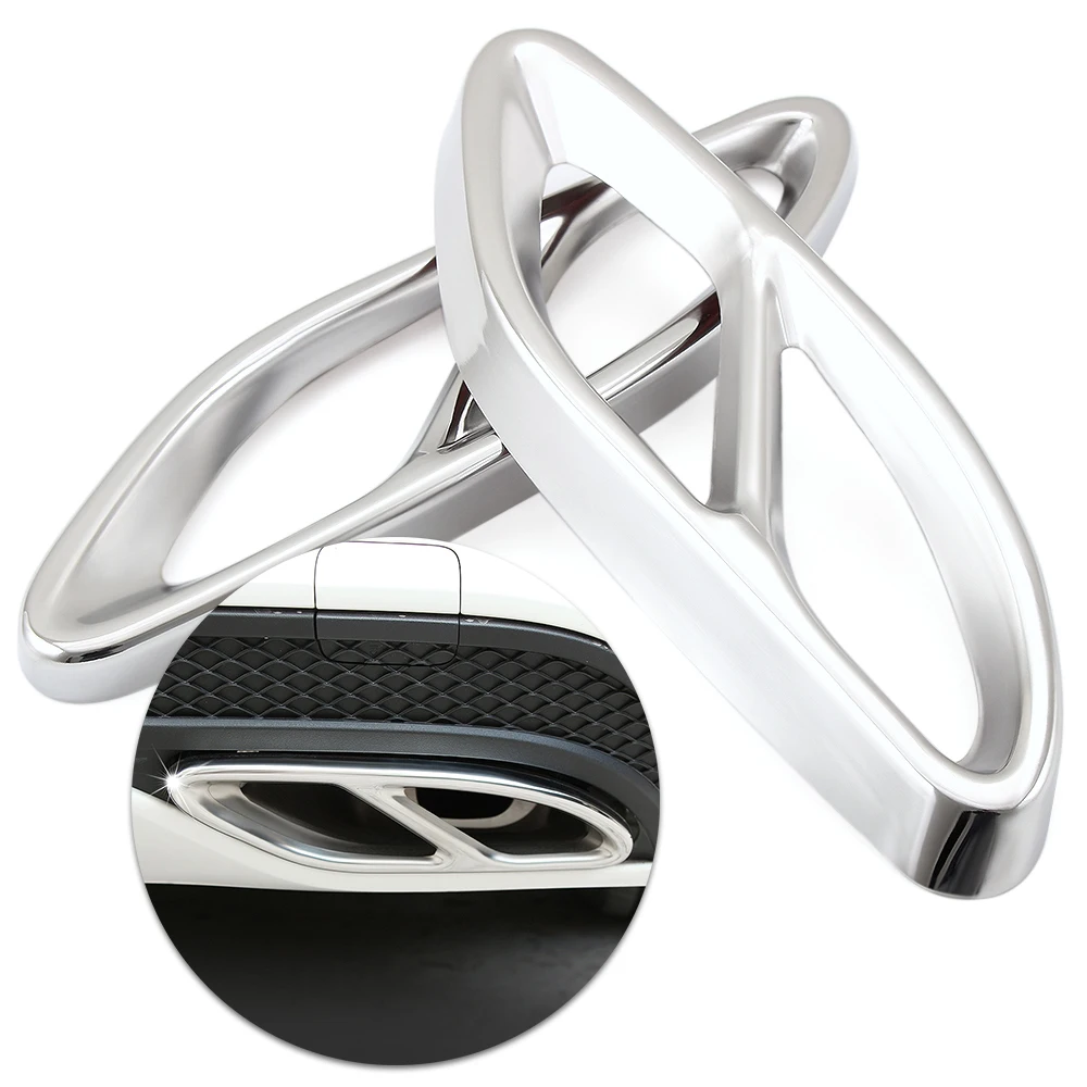 Серебристый глушитель выхлопной трубы 2 шт. накладка на выхлопную трубу для Mercedes