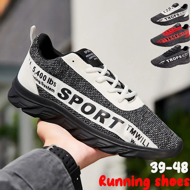 

Sneakers for Men Breathale Mesh Running Shoes Man Lightweight Sports Shoes Plus Size 39-48