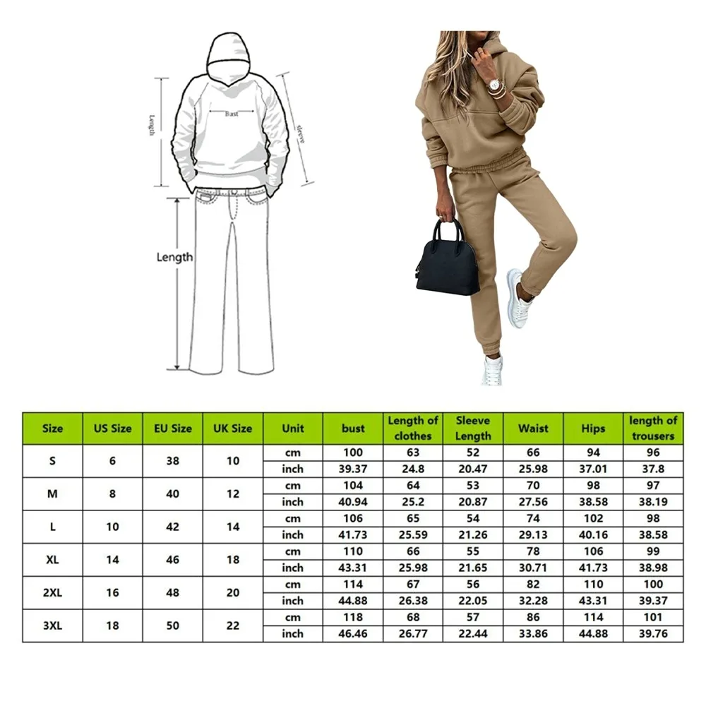 

2021 New Autumn Winter Women Casual Solid Color Sweaters Hooded Suit Ladies Fashion Long-Sleeved Hoody + Pants Suit