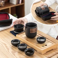 portable travel tea set include 1 teapot 4 teacups beautiful and easy teapot kettlechinese ceramic portable teaset gaiwan