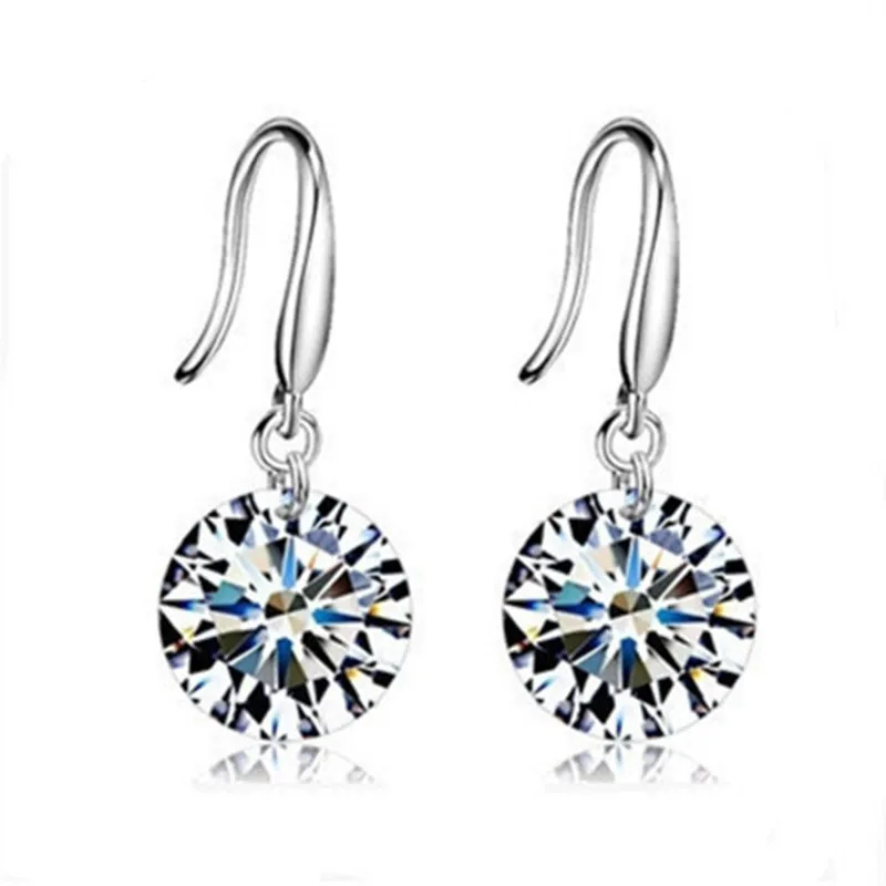 

Hot Selling Lady Elegant Fashion Noble Zircon Crystal Dangle Drop Earrings For Women Birthday Fashion Jewelry Gift