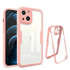 Чехол с полным покрытием 360 градусов для телефона iPhone 11 12 13 Pro Max Mini XS Max XR X 7 8 Plus, мягкая передняя защита, задняя Противоударная крышка
