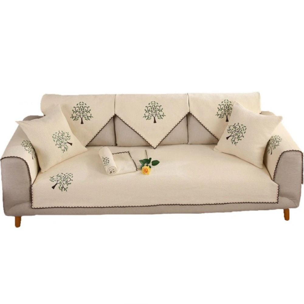 

Anti Slip Sofa Cover Solid Couch Funda for Living Room Cotton Fabric 7 Colors Seasons Universal