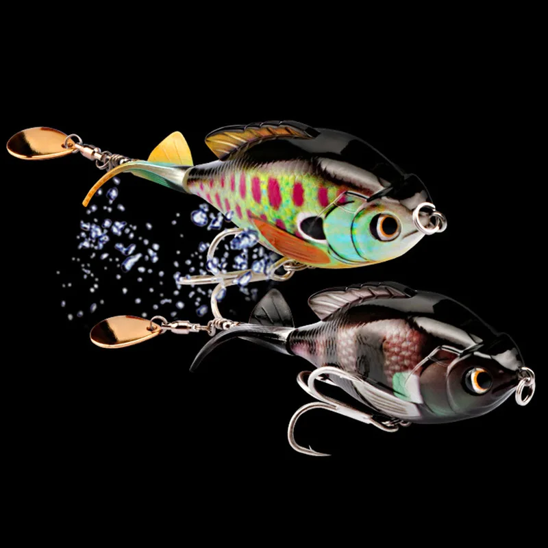

1Pcs Rotate Tail Popper 9.5Cm/16.9G Topwater Wobble Fishing Lures Bass Fishing Tackle Pesca Bait Carp Fish Fishing Tackle