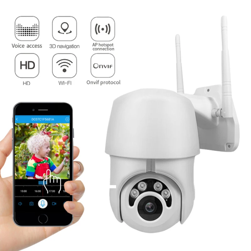 Камера видеонаблюдения 1080P PTZ IP Wi Fi наружная скоростная беспроводная Wifi s