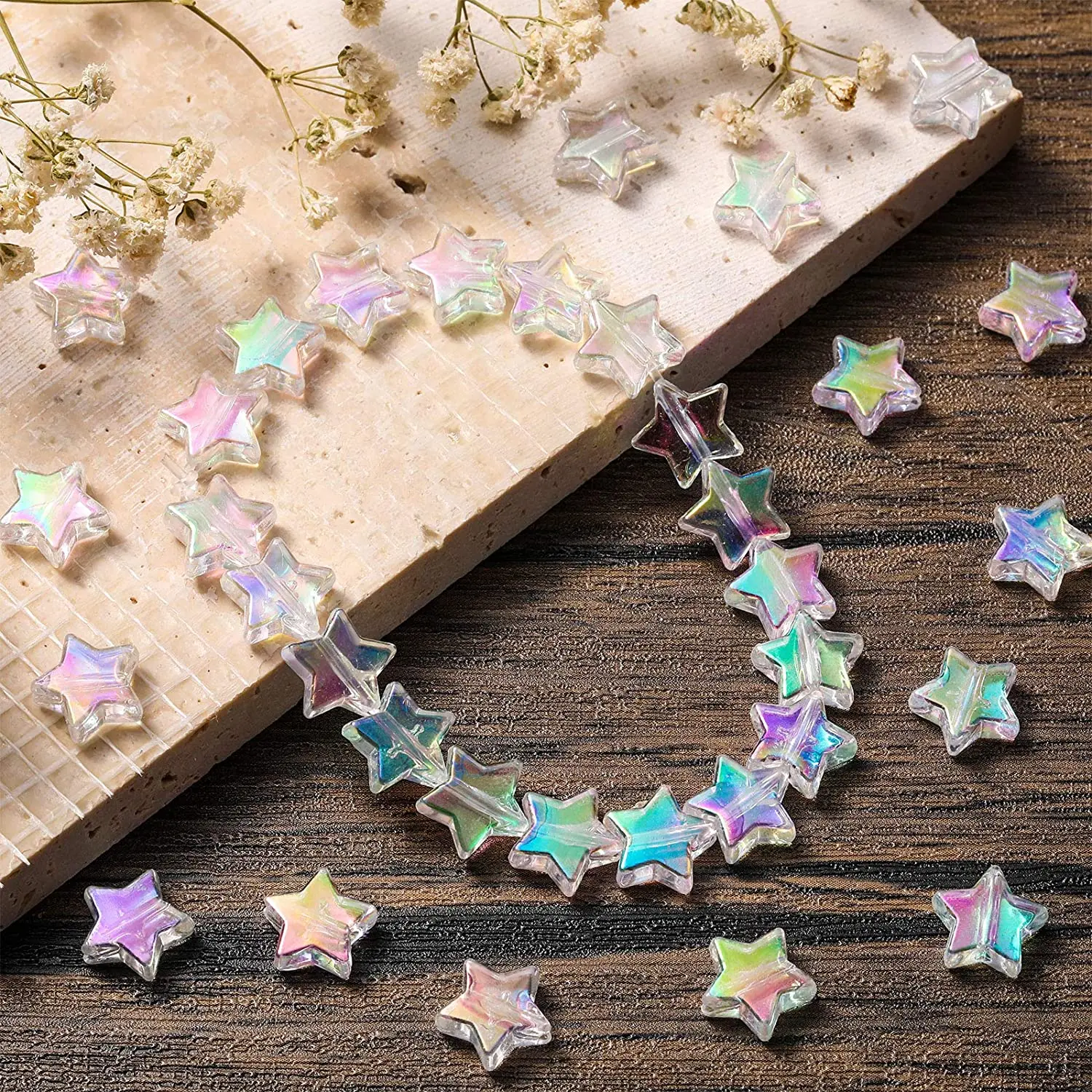 20PC/lot 8mm AB Color Star Beads Czech Glass Loose Spacer Beads for Jewelry Making Hairpin Handmade Diy Accessories images - 6