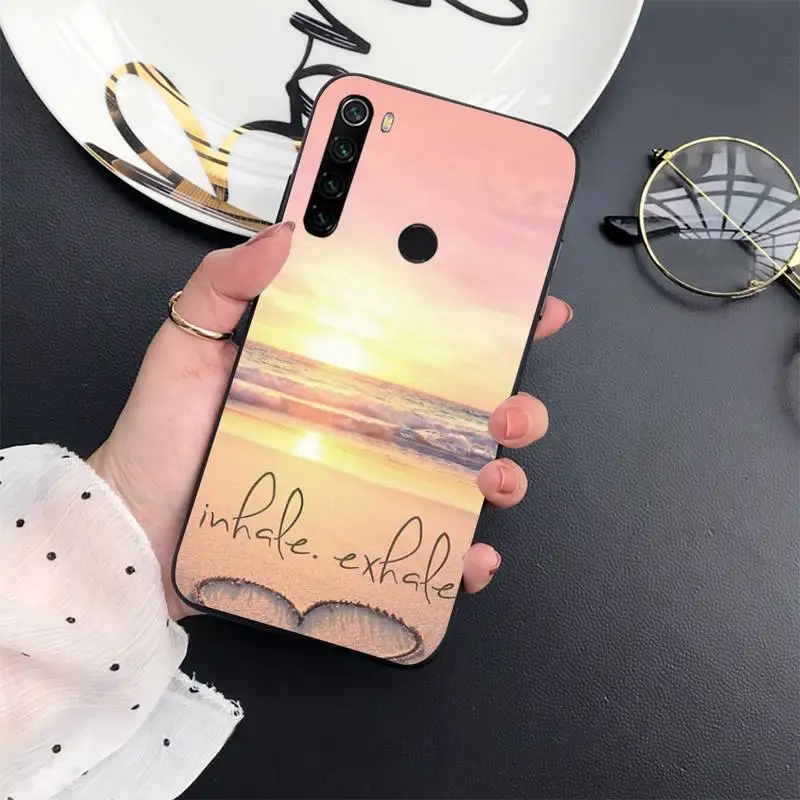 

beach Pink love clouds starry sky Phone Case coque cover funda For Xiaomi redmi 5 6 9 A note 10 lite 7 8 9 t s pro k 30 pro