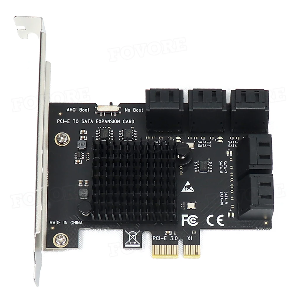 PCI express на 10 портов SATA контроллер 3 III 0 6 Гбит/с PCI-e x1 карта адаптера PCIe SATA3 расширения