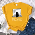 Женские футболки с принтом не волнуйтесь, я из тех-за технологии поддержки, Модные Качественные топы, забавная Повседневная футболка, модная женская футболка S-Xxxl
