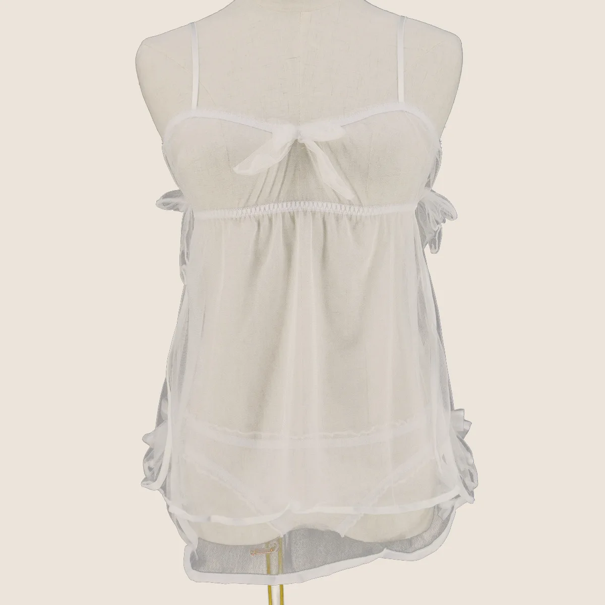 

high-end French princess gauze sexy pajamas perspective condole leisurewear nightgown