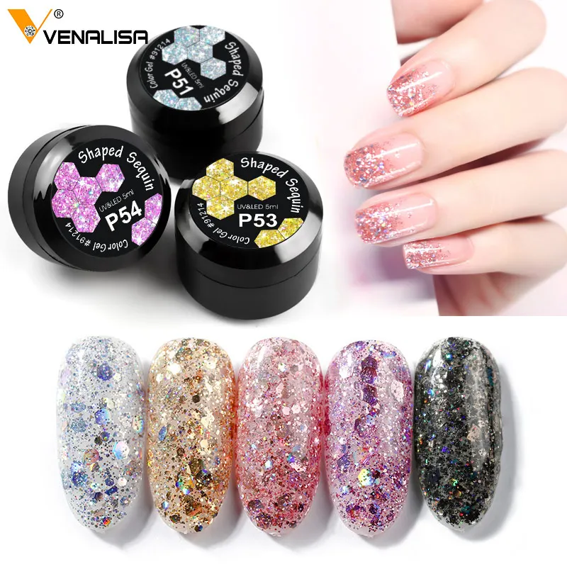 VENALISA Nail Art Semi Permanent UV Lacquer Hybrid Varnishes Gel Glitter Platinum Paint Polish Top Base Primer For Manicure | Красота и