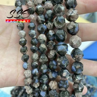faceted natural blue glaucophane stone beads round loose beads for jewelry making diy bracelets accessories 6 8 10 mm 15 strand