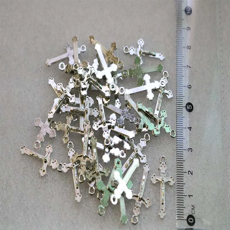 Католическая Золотая мини медаль с кулоном в виде Креста Иисуса ручная работа из