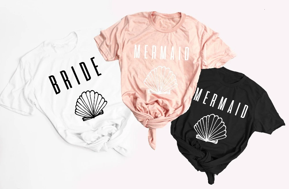 

Mermaid T-shirt Bride tee Bachelorette Party UNISEX Bride to be Wedding Bridal Shower Bridal Engagement.Gift Honeymoon top- K277