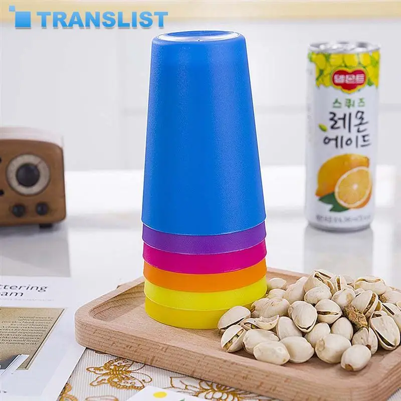 

12pcs Plastic Rainbow Cup Picnic Travel Portable Color Barbecue Camping Festival Birthday Cups Tea Coffee Cup Set (Mixed Color)