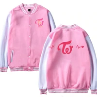 Kpop Twice School Child Baseball Jacket Boys Girls Gray Casual Hoody Kids Outerwear 2020 Spring Kids Clothes 2 4 6 8 10 12 Years