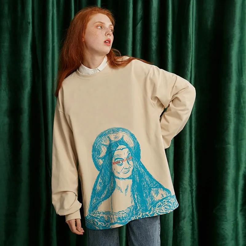 Оригинальная футболка UNIFREE свободная женская с длинным рукавом U194G903PP