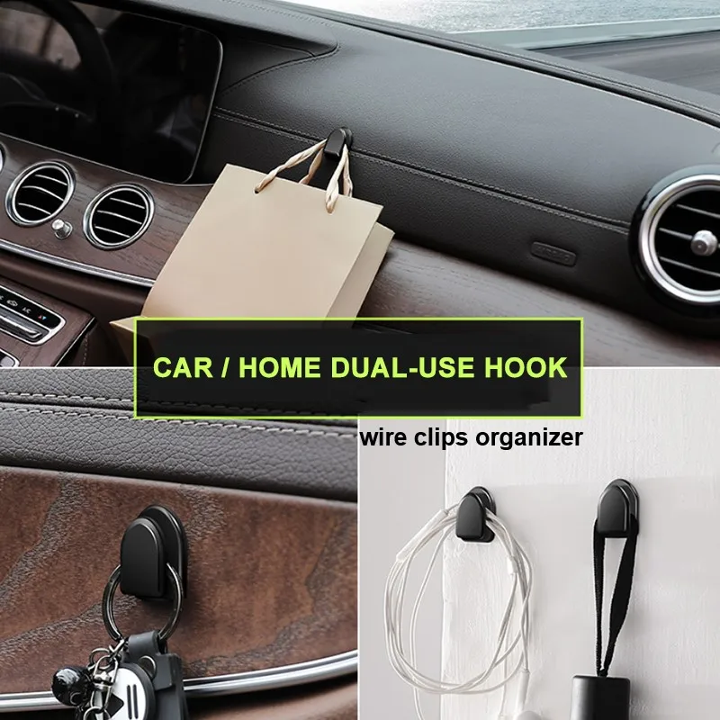 aвтомобильные мини крепежные зажимы черный самоклеящийся крючок для USB кабеля