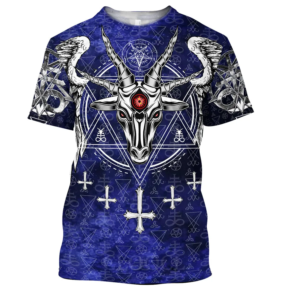 

CLOOCL Newest Satan Devil T-shirts 3D Graphics All Print Pullovers Tops Six-pointed Star Totem Fashion Harajuku T Shirt