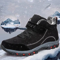winter men boots with fur warm snow women non slip boots men work casual shoes sneakers high top rubber ankle boots plus size 46