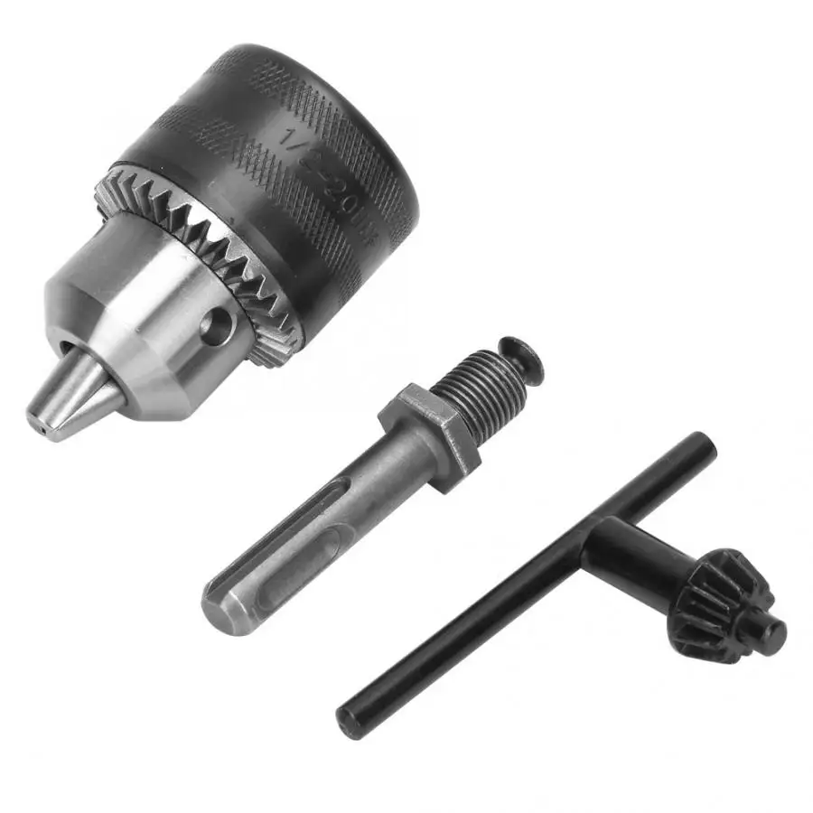 Drill Chuck 1.5-13mm 1/2-20UNF Key Type with SDS Round Shank Adapter Electric Hammer Converter | Инструменты