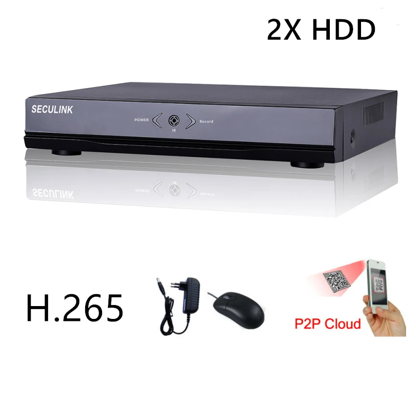 Seculink 16CH 32CH 1080P сетевой видеорегистратор 3MP ONVIF NVR HDMI VGA H.265 сжатие облако P2P