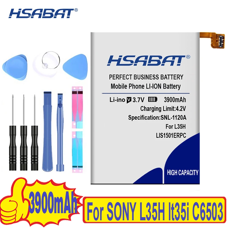 HSABAT 3900 мА/ч, LIS1501ERPC Батарея для sony Ericsson Xperia ZL непосредственный сбыт из L35H lt35i C6503 C6506 C6502 батареи