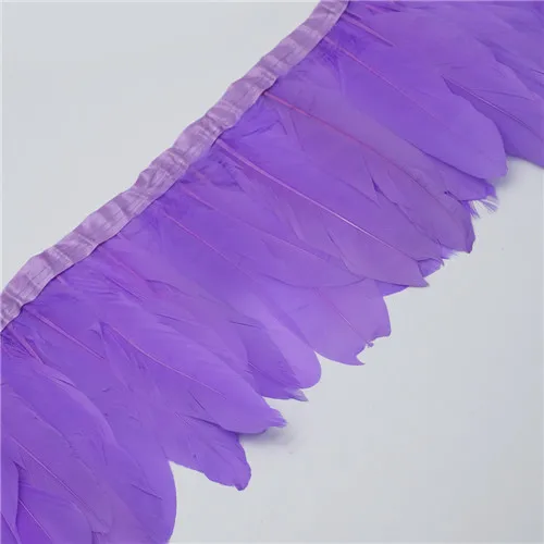 light purple 1 ярд 15-18 см идеальное Натуральное перо гусиное перо с отделкой из пушистых перьев Лента утиное перо Плюм бахрома платье/юбка/костюм сделай сам - Цвет: light purple