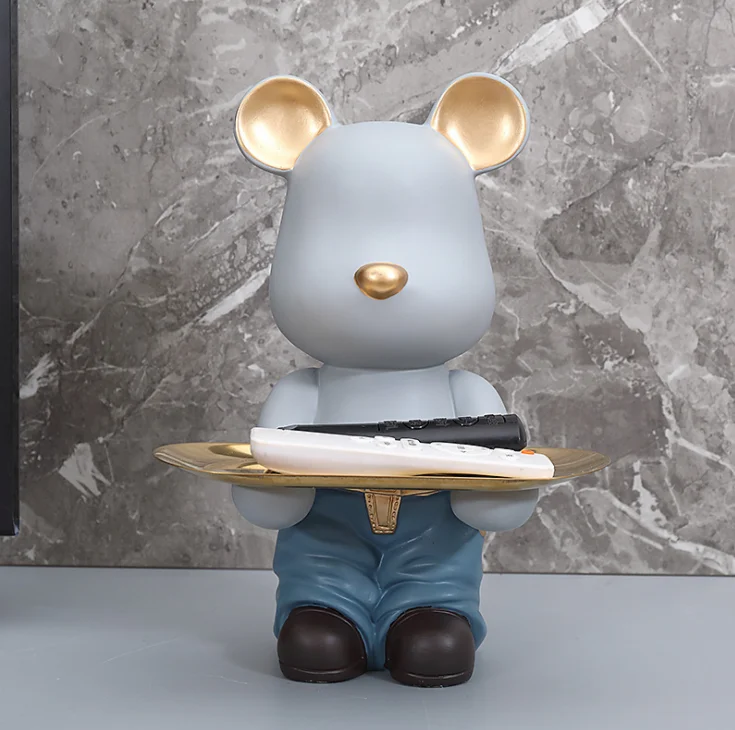 Miniature Cute Bear Sculpture Table Decor Modern Multifunction Desktop Storage Decorative Statue Home Figurine Piggy Bank | Дом и сад