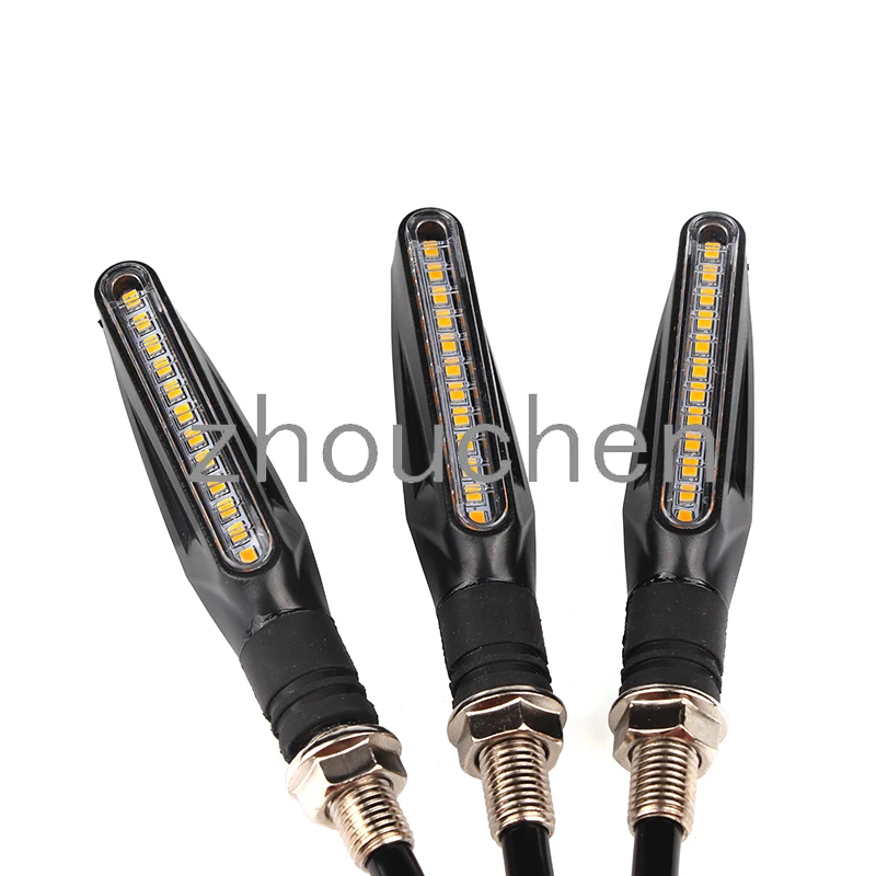 

LED Motorcycle Turn Signals Light 12 SMD Tail Flasher Flowing Water Blinker IP68 Bendable Flashing Lights