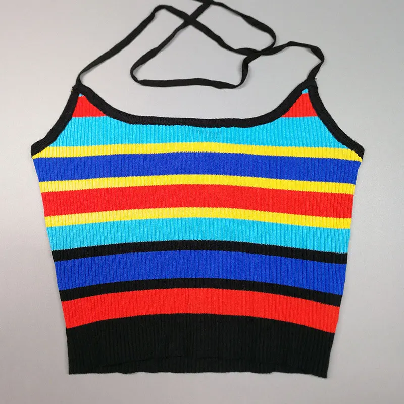 Сексуальные укороченные топы женский топ в полоску майка Женские Повседневные