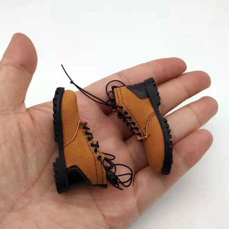 

Масштаб 1/6, коричневая парусиновая обувь Low-top, боевые ботинки, походные ботинки, на шнуровке, однотонная обувь, модель для 12-дюймовых экшн-фиг...