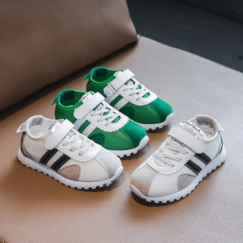 

Boys Girls Lace-Up Mesh Sneakers Children School Sport Trainers Baby Toddler Little Big Kid Casual Brand Stylish Designer Shoes