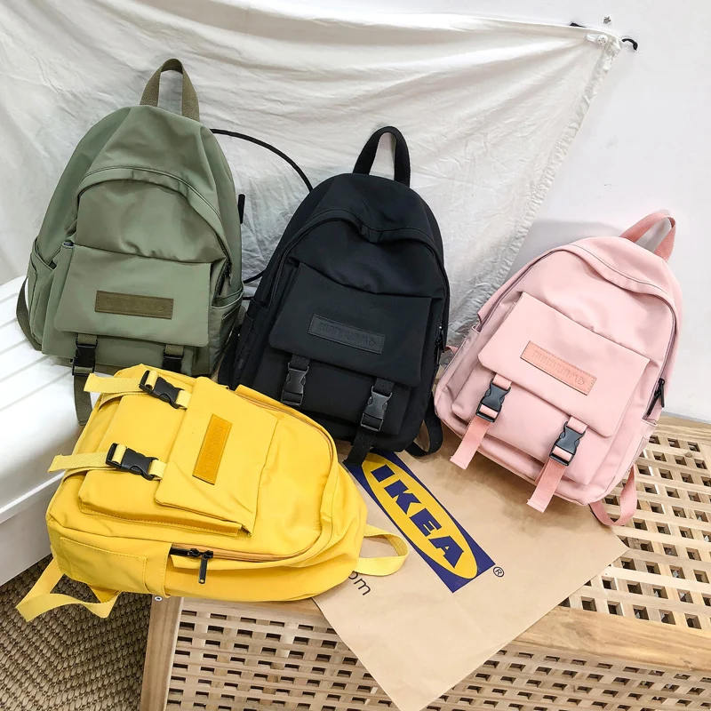 

2023 Women's backpack Fashion Women Shoulder Bag Solid Color School Bag for Teenage Girl Children Backpacks Travel Bag mochila
