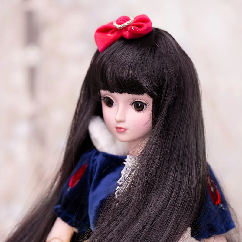 Высокая температура Шелковый парик для 60 см BJD SD куклы черные длинные волосы 1/3