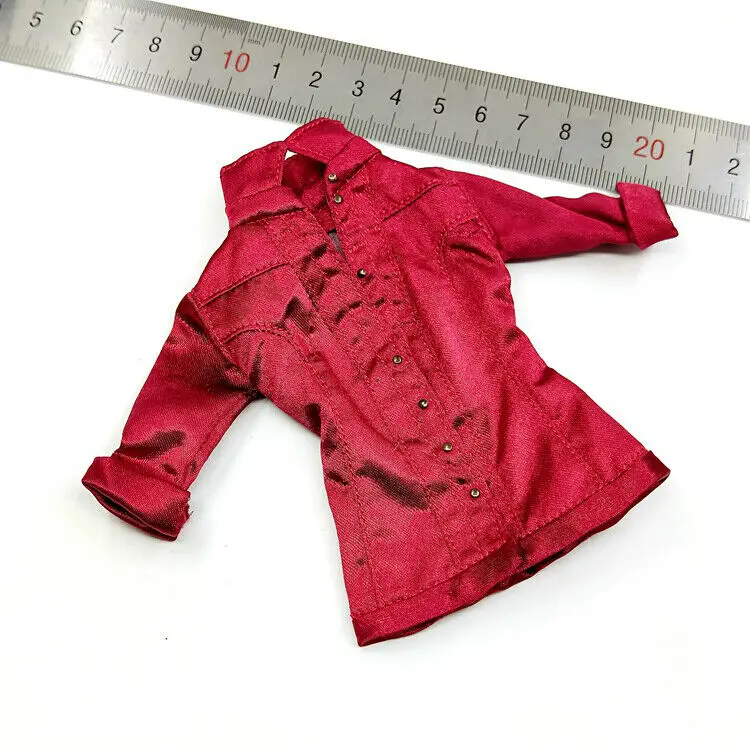 

1:6 Woman Red Shirt Model For 12" PH TBLeagure Female Figure Doll