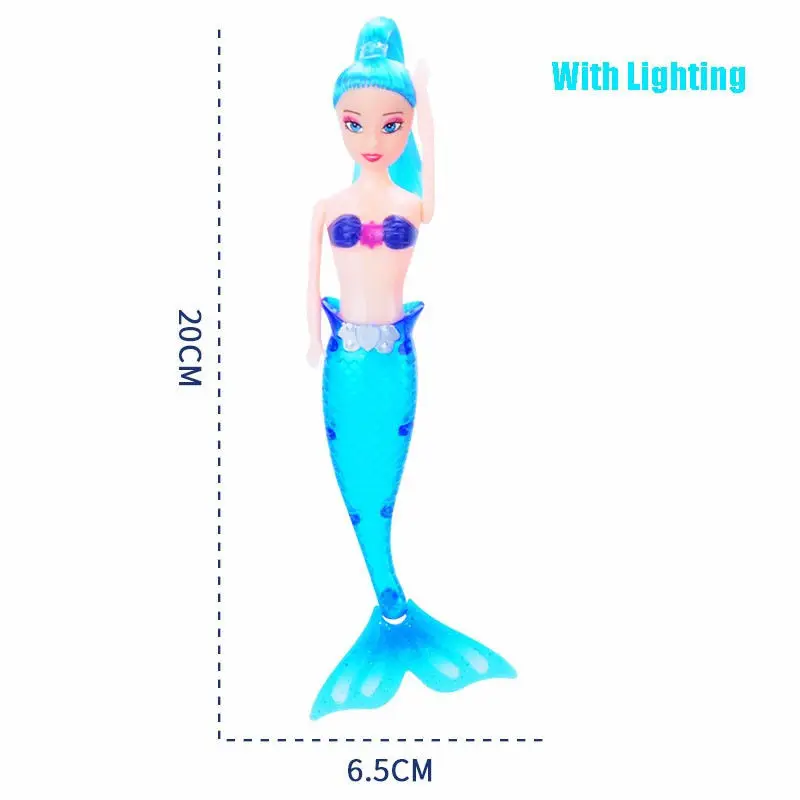 Pudcoco водонепроницаемая кукла Русалка для плавания с светодиодсветильник детская