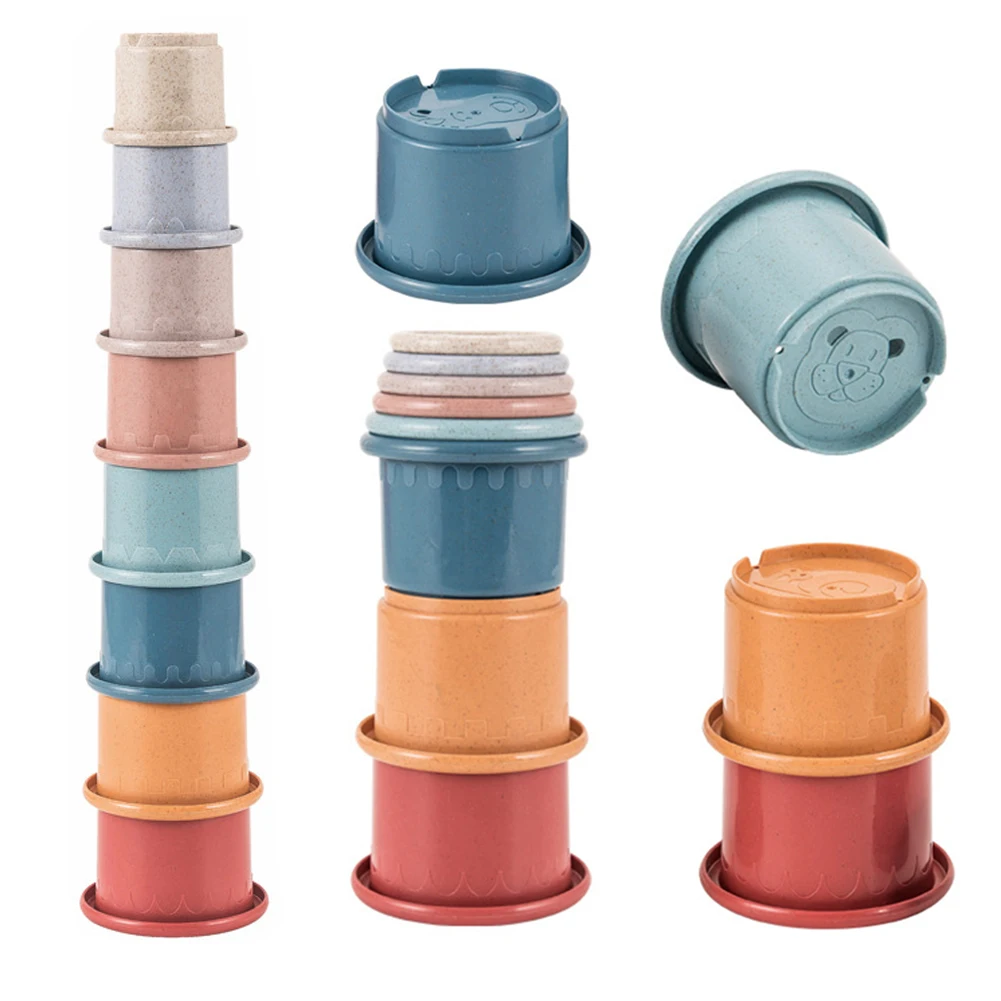 

Funny Stacking Cup Bathtub Toy Science Toy Stacking Ring Tower Hourglass Sand Tray bebe Toys Early Education Kids Christmas Gift