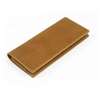 moterm long wallets genuine crazy horse leather card holder coin purse men handbag clutch bags with inner zippered bag