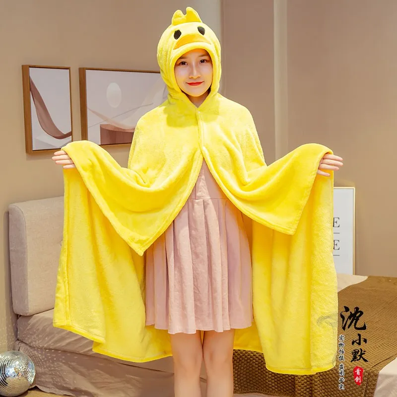 

Kawaii Dinosaur Animal Cloak Carrot Cloak Lazy Blanket Lunch Break Shawl Nap Blanket Children's Flannel Blanket Christmas