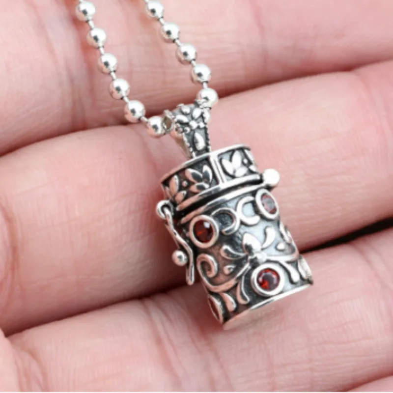 

Men Buddha Pendant 925 Sterling silver Gum Box Can hold things Necklace Pendant Male Christmas gift Fine Jewelry