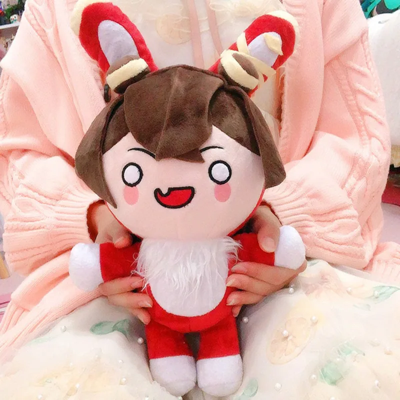Genshin-peluche de conejo de color &aacute;mbar para ni&ntilde;os, mu&ntilde;eco suave de Anime, juguete de peluche, regalo de Navidad-2