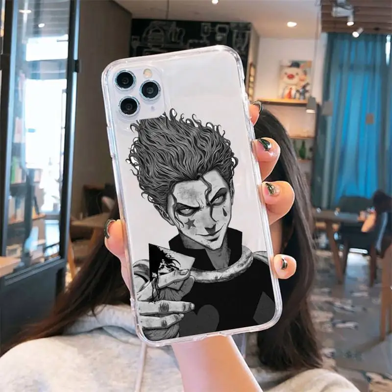 

Hisoka Anime Hunter X capa funda coque Phone Case Transparent for iPhone 6 7 8 11 12 s mini pro X XS XR MAX Plus