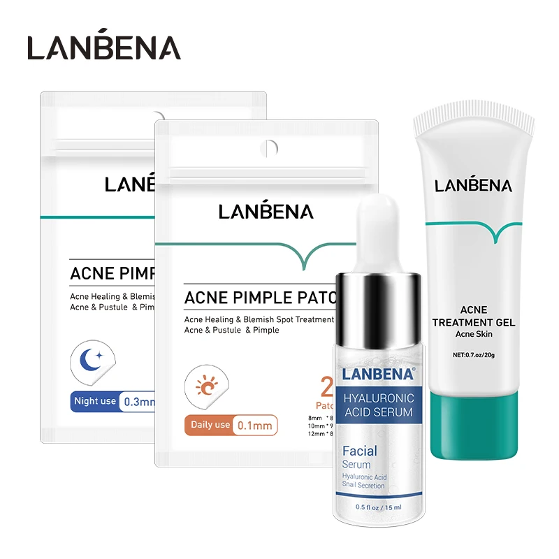 

LANBENA Remover Acne Pimple Series Face Mask Skin Care Hyaluronic Acid Serum Acne Pimple Patch Acne Treatment Gel Facial Cream